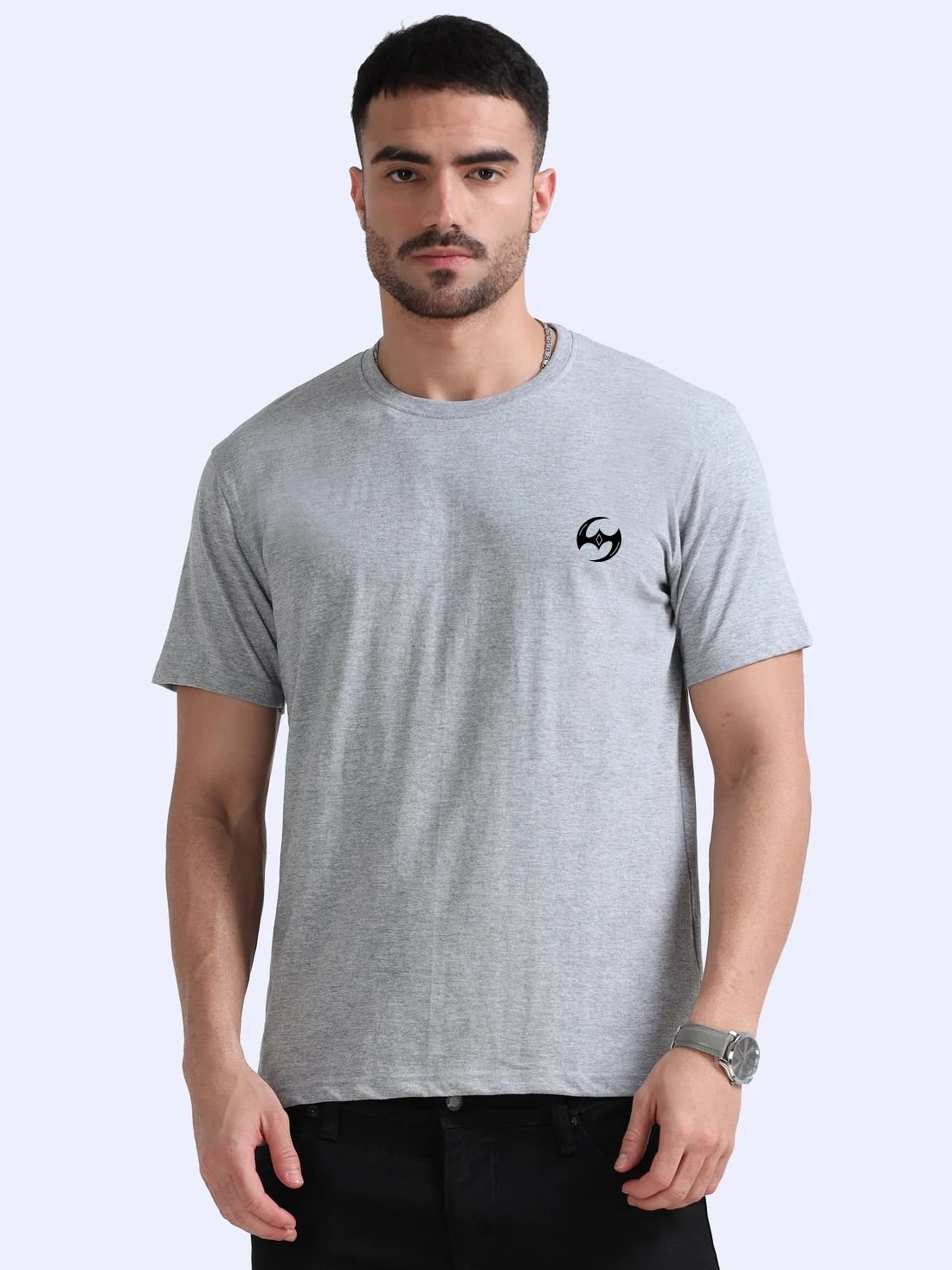 Assassin Round Neck 100% Cotton Tshirt – Grey Melange