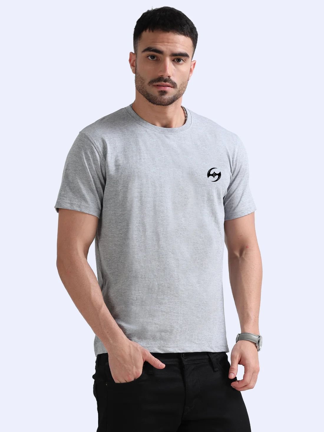 Assassin Round Neck 100% Cotton Tshirt – Grey Melange