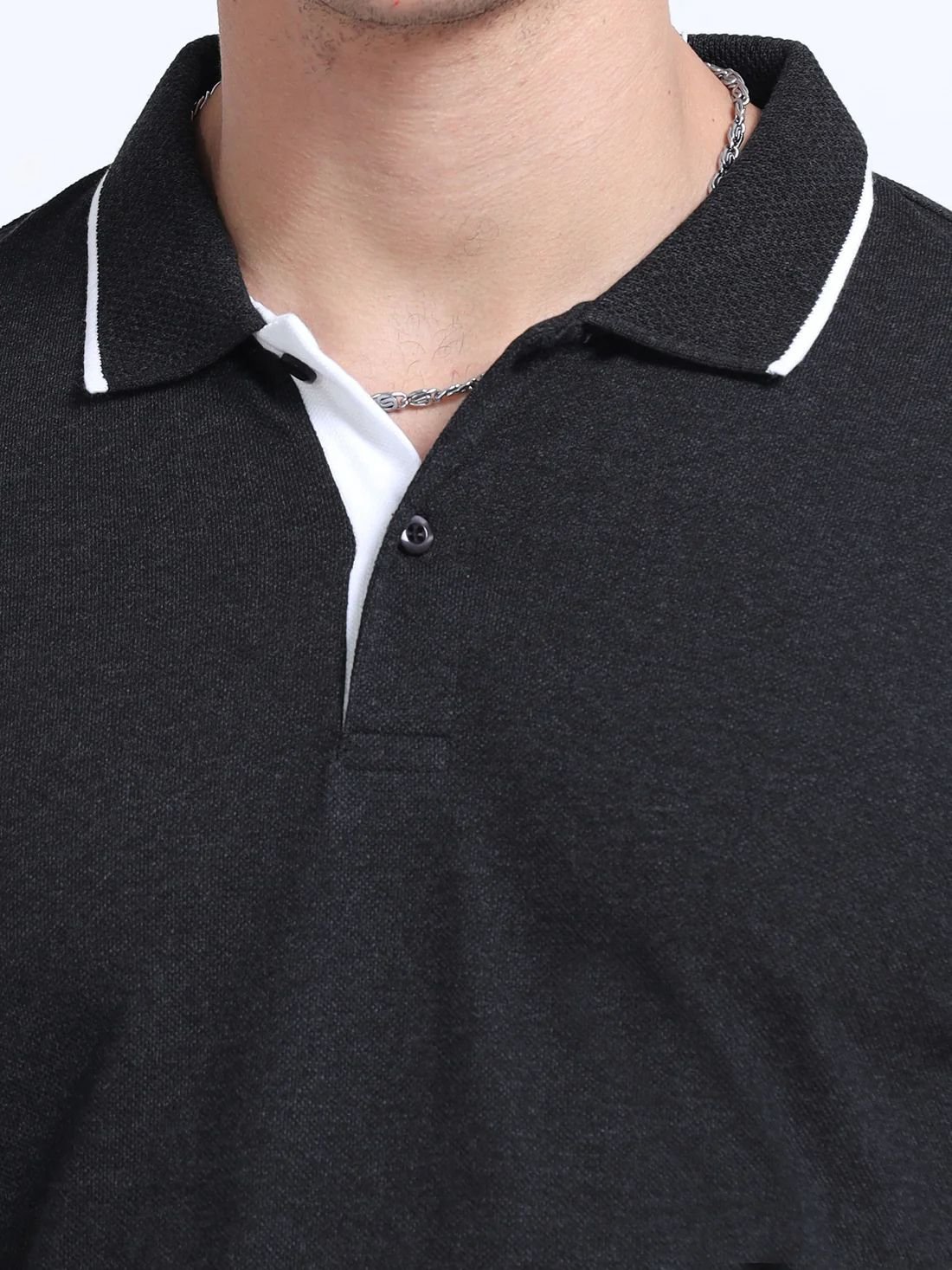 Titan Polo Tshirts - Charcoal with White Tipping - Image 6