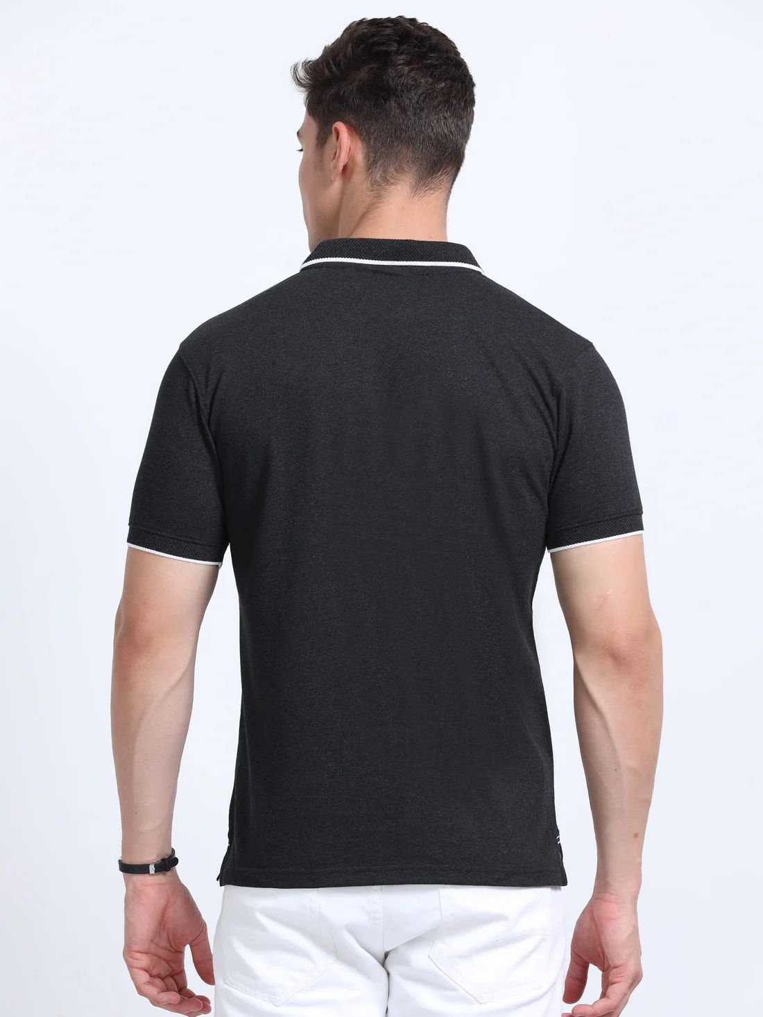 Titan Polo Tshirts - Charcoal with White Tipping - Image 5