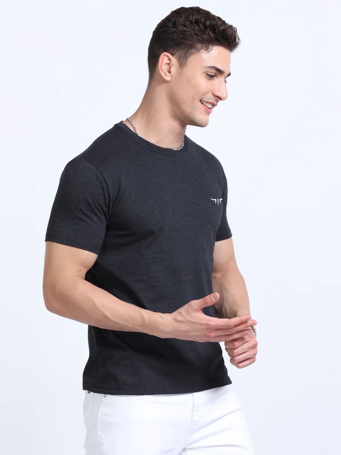 Titan Round Neck Tshirts - Charcoal - Image 4