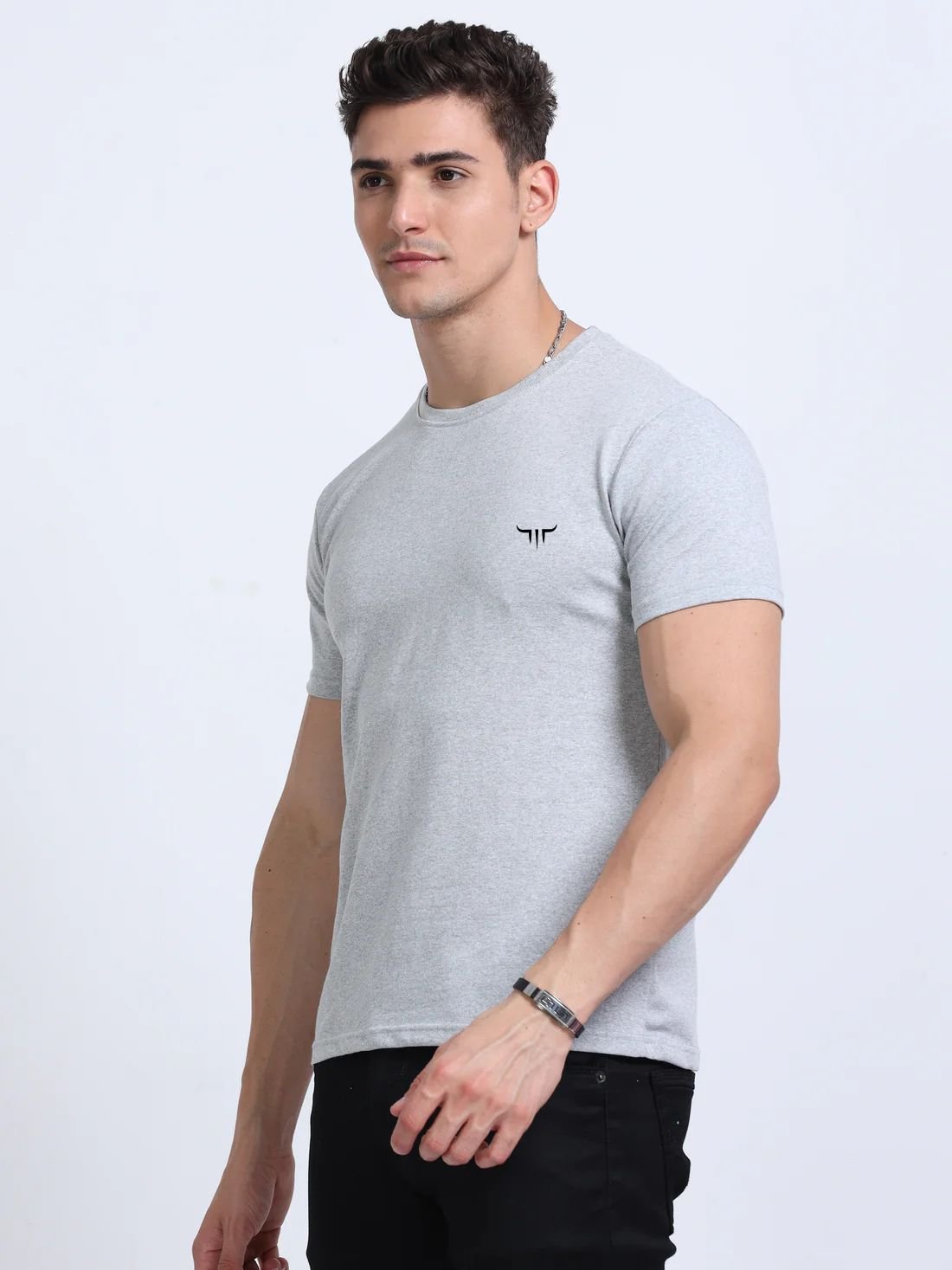Titan Round Neck Tshirts – Grey Melange