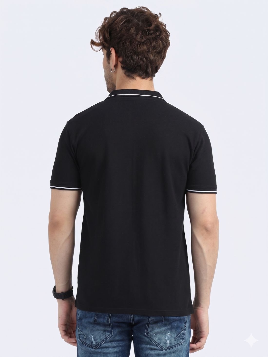 Wearock Sting - Black White Tipping Polo T-Shirt - Image 5