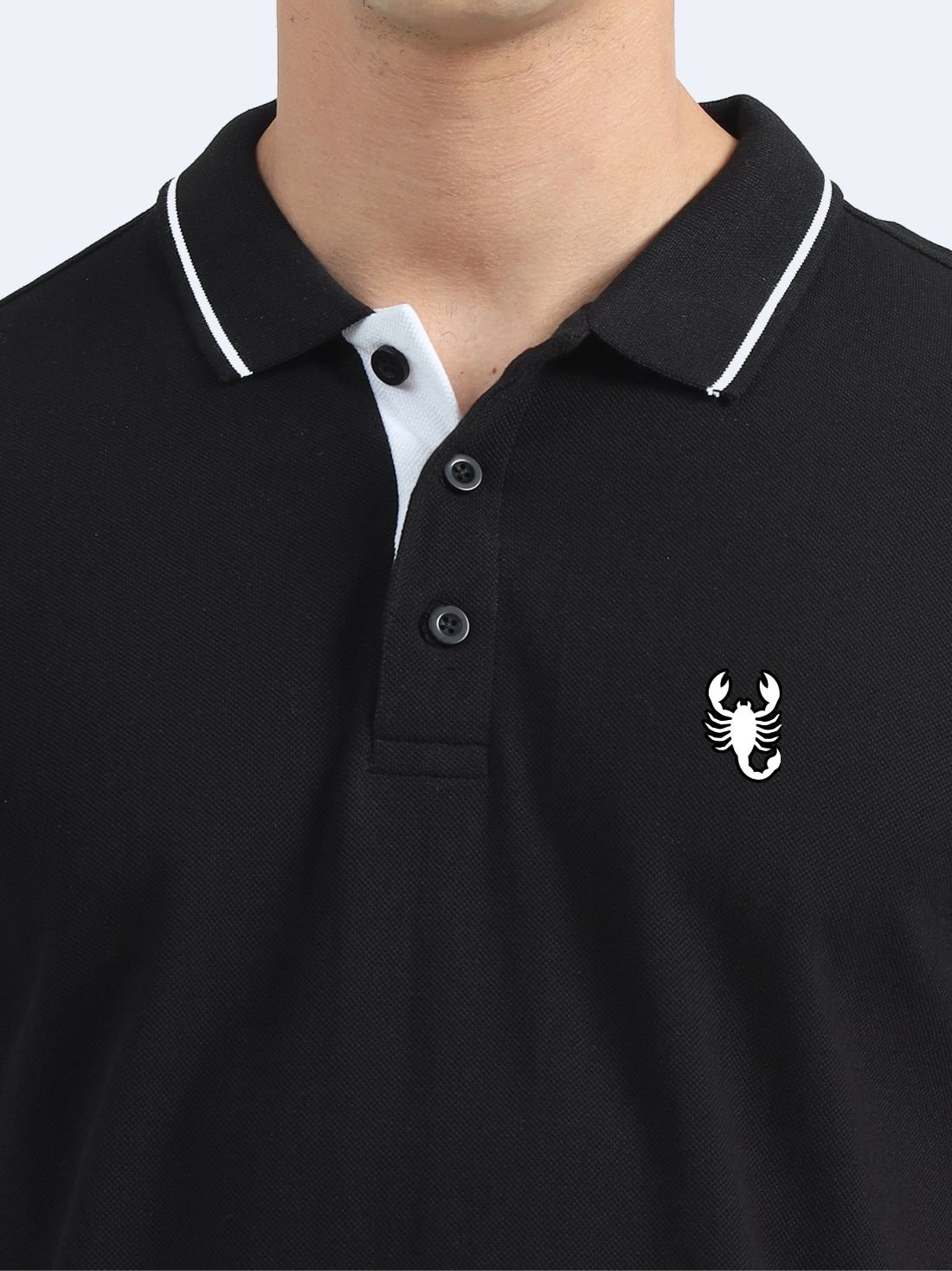 Wearock Sting - Black White Tipping Polo T-Shirt - Image 6