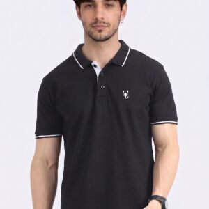 Wearock Sting - Black White Tipping Polo T-Shirt